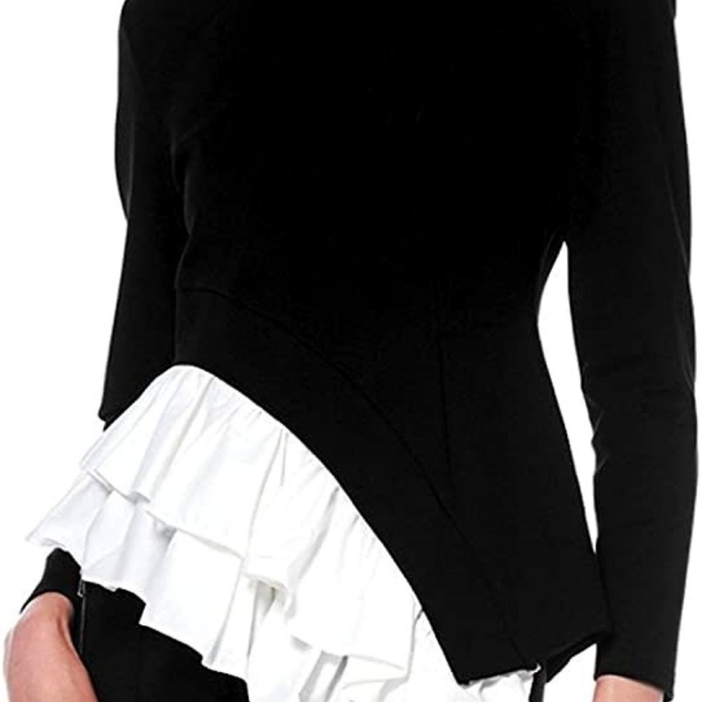 Black and White Unbalanced Bottom Layered Top